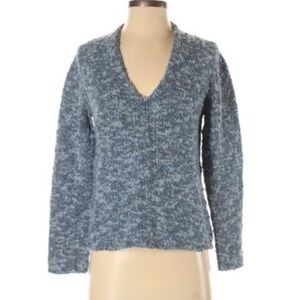 Quadro Italy merino wool boucle knit v neck sweater S